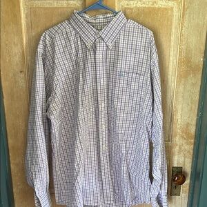 Southern Tide Men's Button-Down Check Shirt in Light Purple, Gray and White